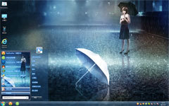 雨中道别win7电脑主题